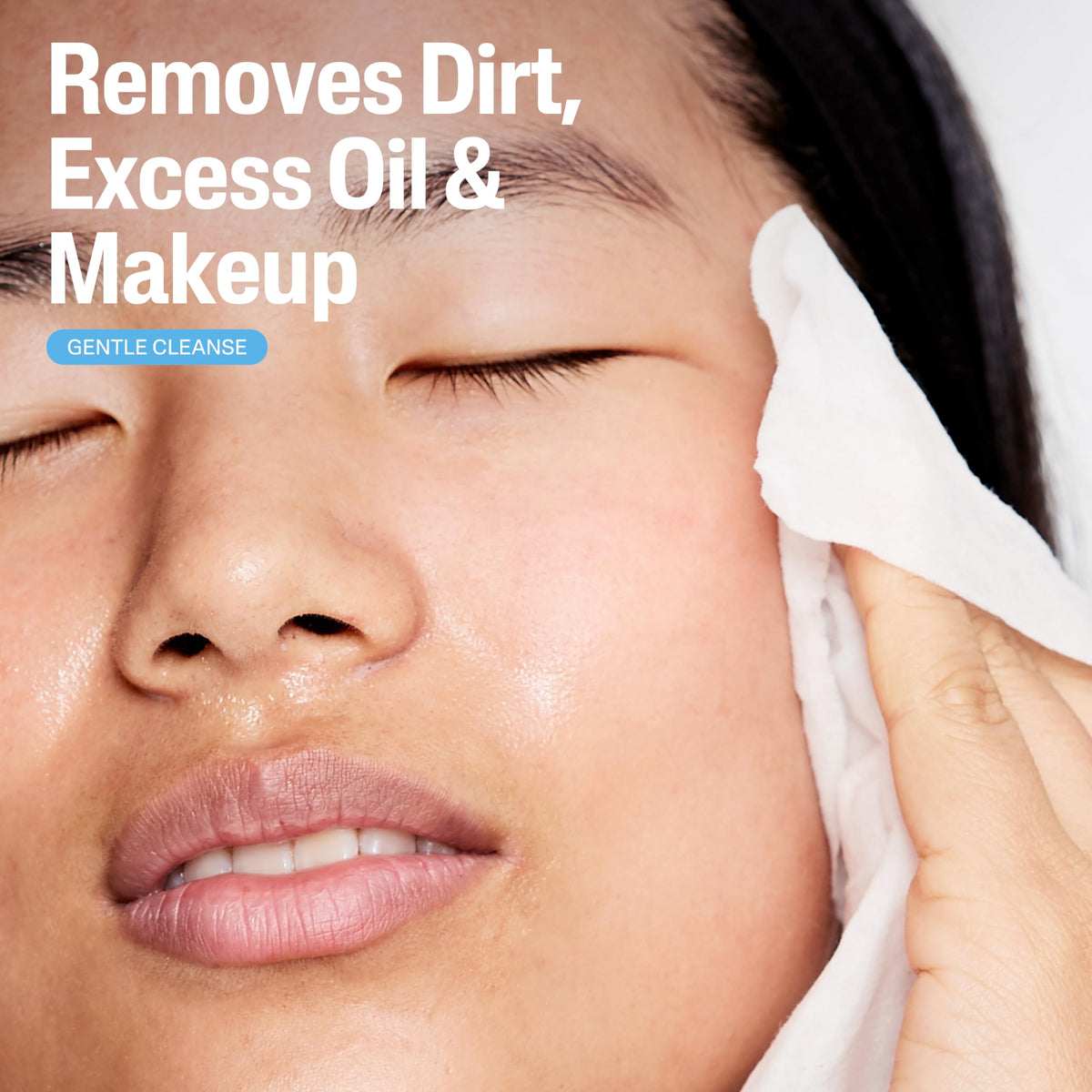 Close-up of wipe texture highlighting softness and gentle cleansing by Cetaphil