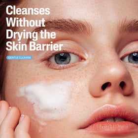 Cetaphil close-up cream texture emphasizing rich foam that hydrates during cleansing