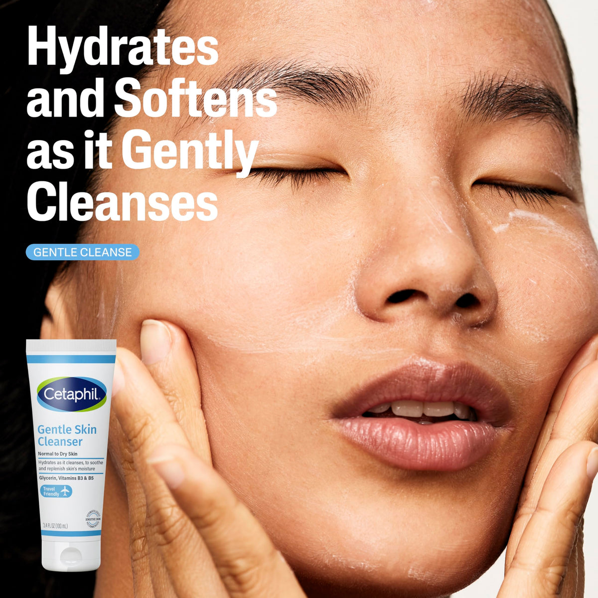 Cetaphil tubes closeup label readability and clear ingredient benefit