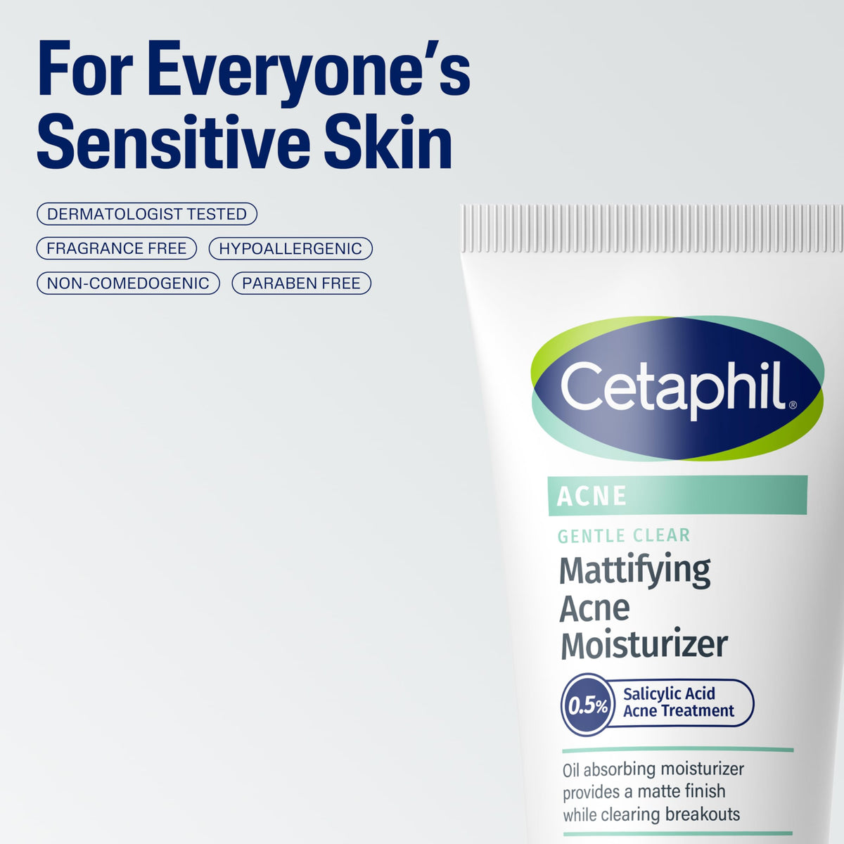 Cetaphil under makeup showing matte finish that reduces visible shine