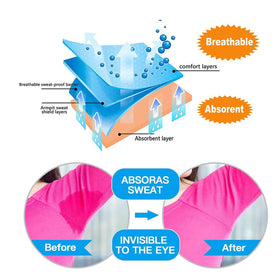 CFGROW pad placed inside shirt armpit for invisible sweat protection