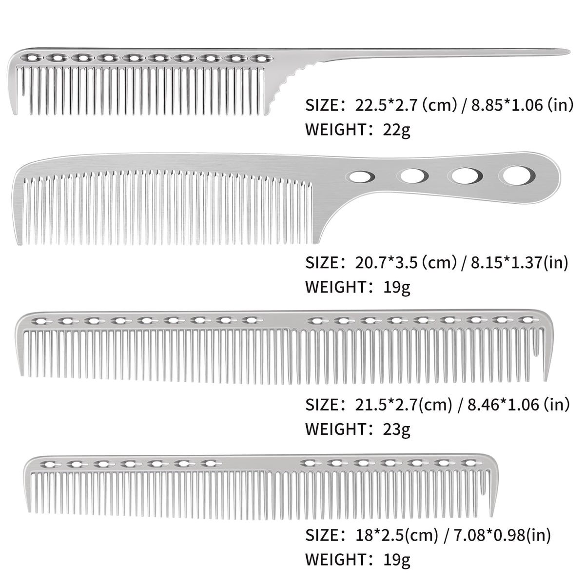 CGBARBER handle comb held in hand showing ergonomic grip for reduced wrist strain