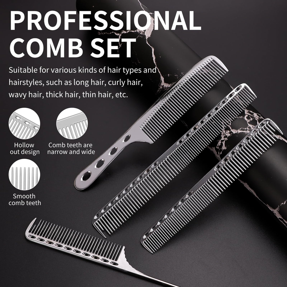 CGBARBER short styling comb teeth detail demonstrating precise blending benefits