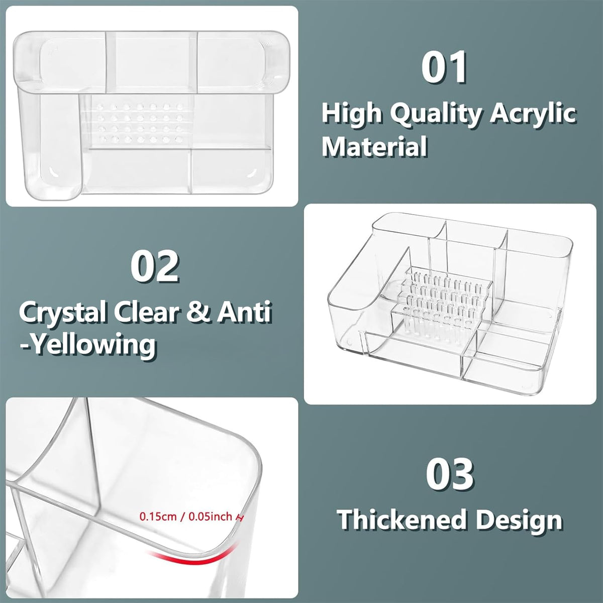 CGBE lower layer three small compartments holding pads and sanding bands neatly