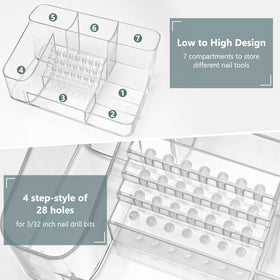 CGBE top step layout showing 28 drill bit holes for easy selection and visibility