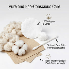 CGR cotton balls next to coin for scale showing compact absorbent travel-friendly size