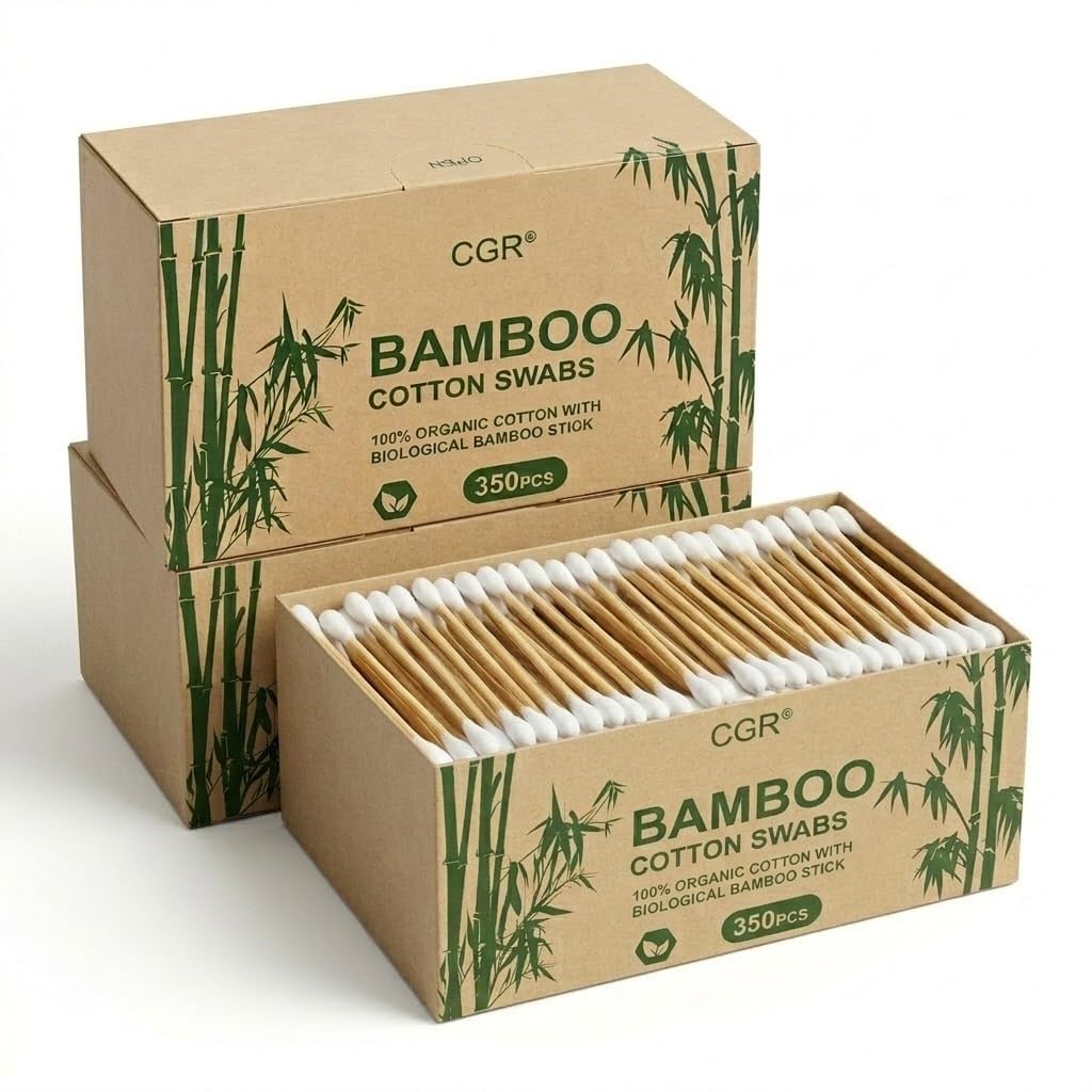 CGR front packaging showing three 350-count compostable boxes and eco benefits