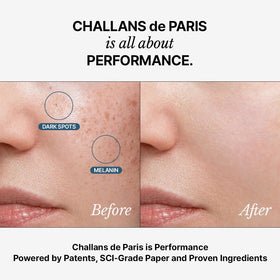 CHALLANS DE close-up label highlighting key ingredients and formulation benefits