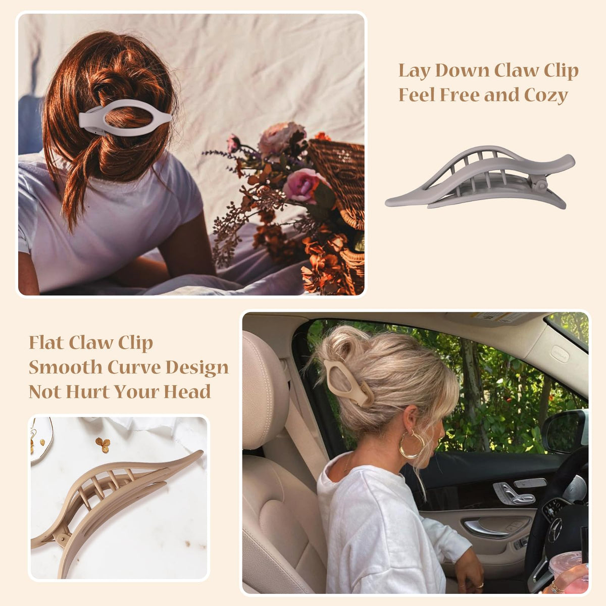 CHANDAT clip holding half-up hair, quick convenient styling benefit