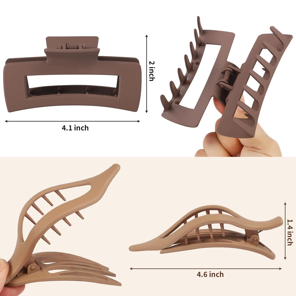 CHANDAT flat clip profile in brown for subtle, low-profile hold