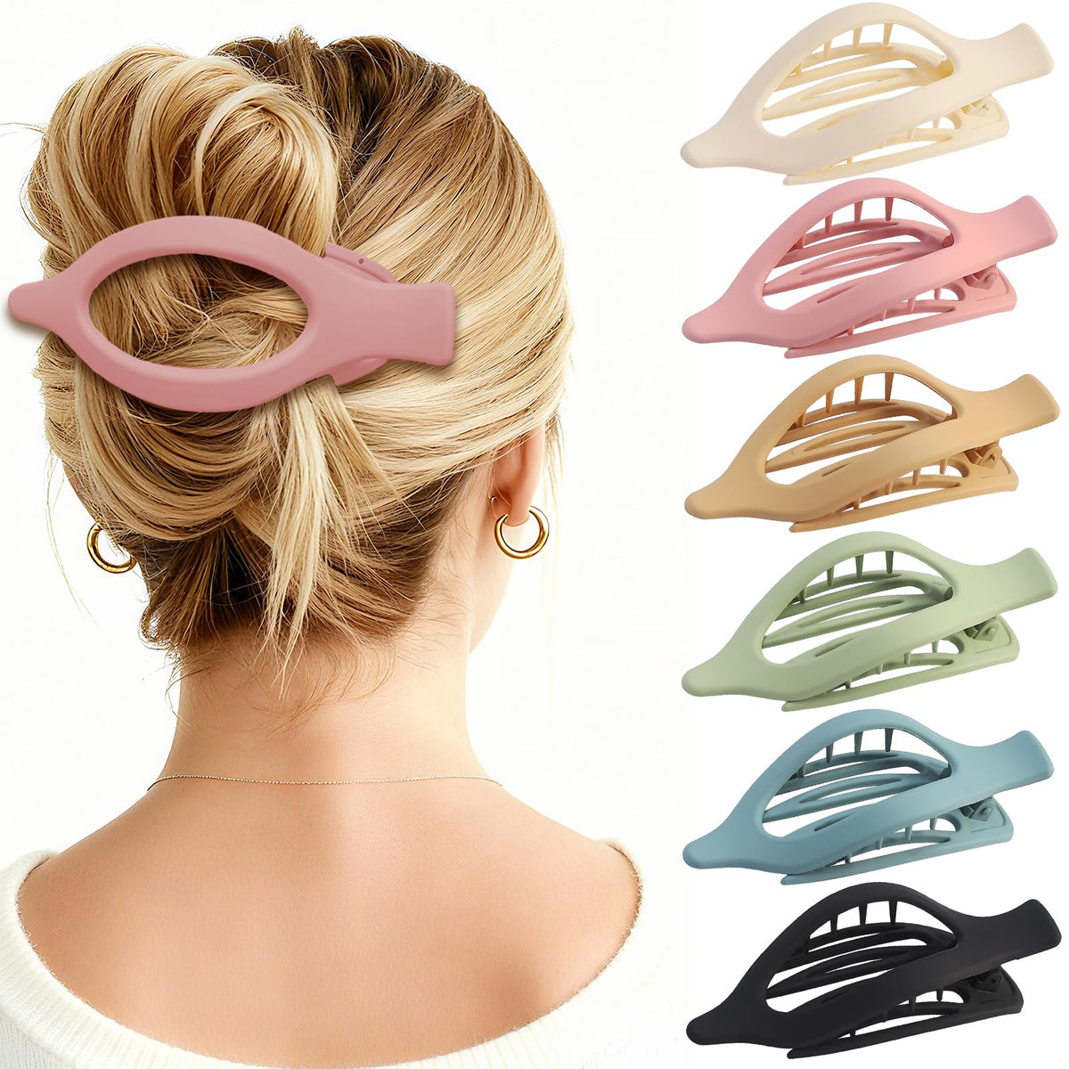 CHANDAT front packaging showing six colorful flat claw clips for easy selection