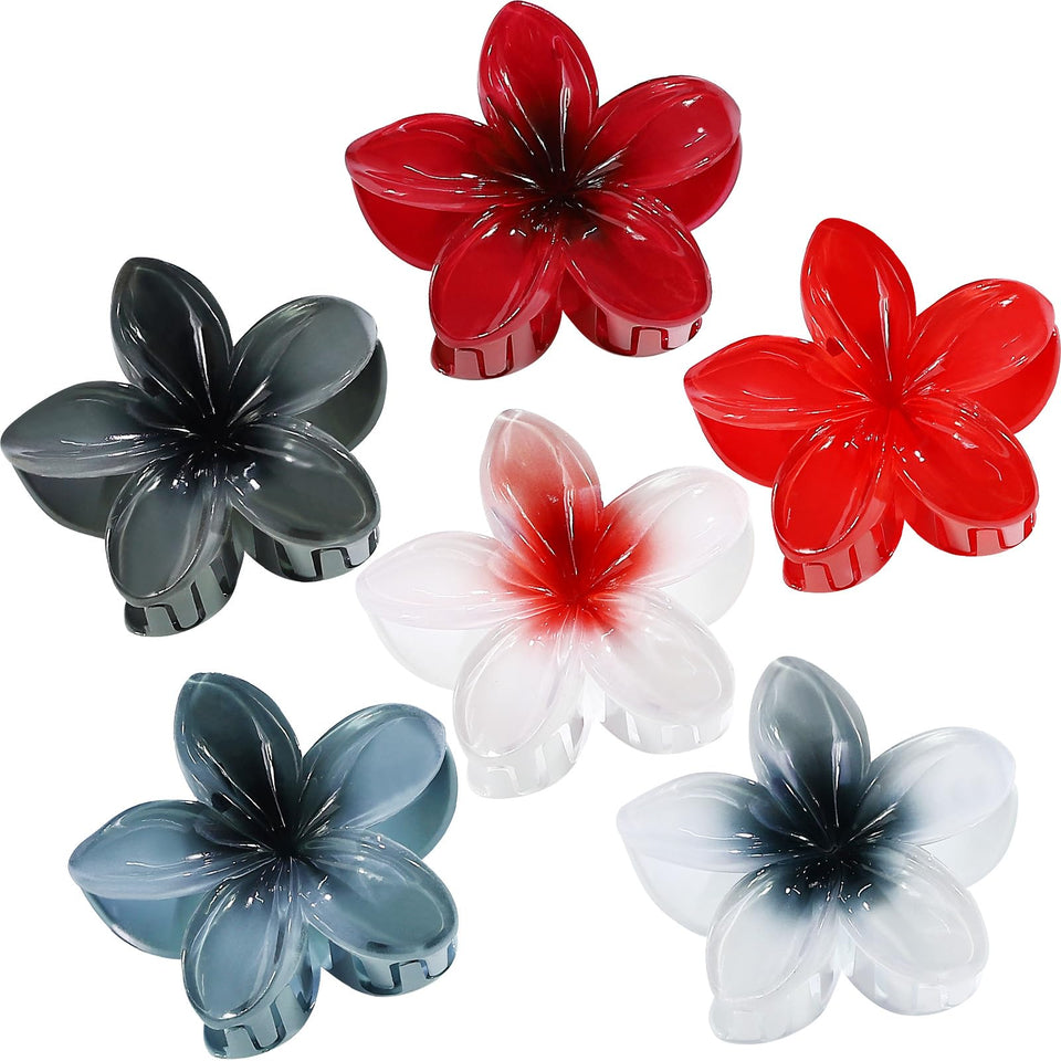 CHANDAT front view of 6-piece flower clip set showing vibrant colors and packaging benefit