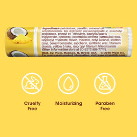 ChapStick Aloha Coconut tube held in hand showing size and quick portable hydration benefit