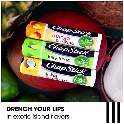 ChapStick Aloha Coconut tube with cap off showing applicator and smooth glide