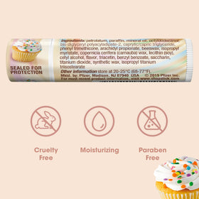 ChapStick Cake Batter placed in a stocking to show gifting and party favor use
