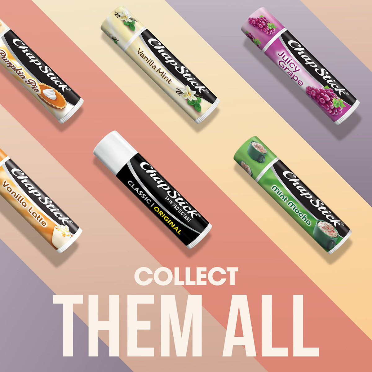 ChapStick label close-up highlighting brand info and ingredient clarity benefit