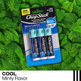 ChapStick Classic Spearmint tube closeup showing mint flavor and everyday comfort