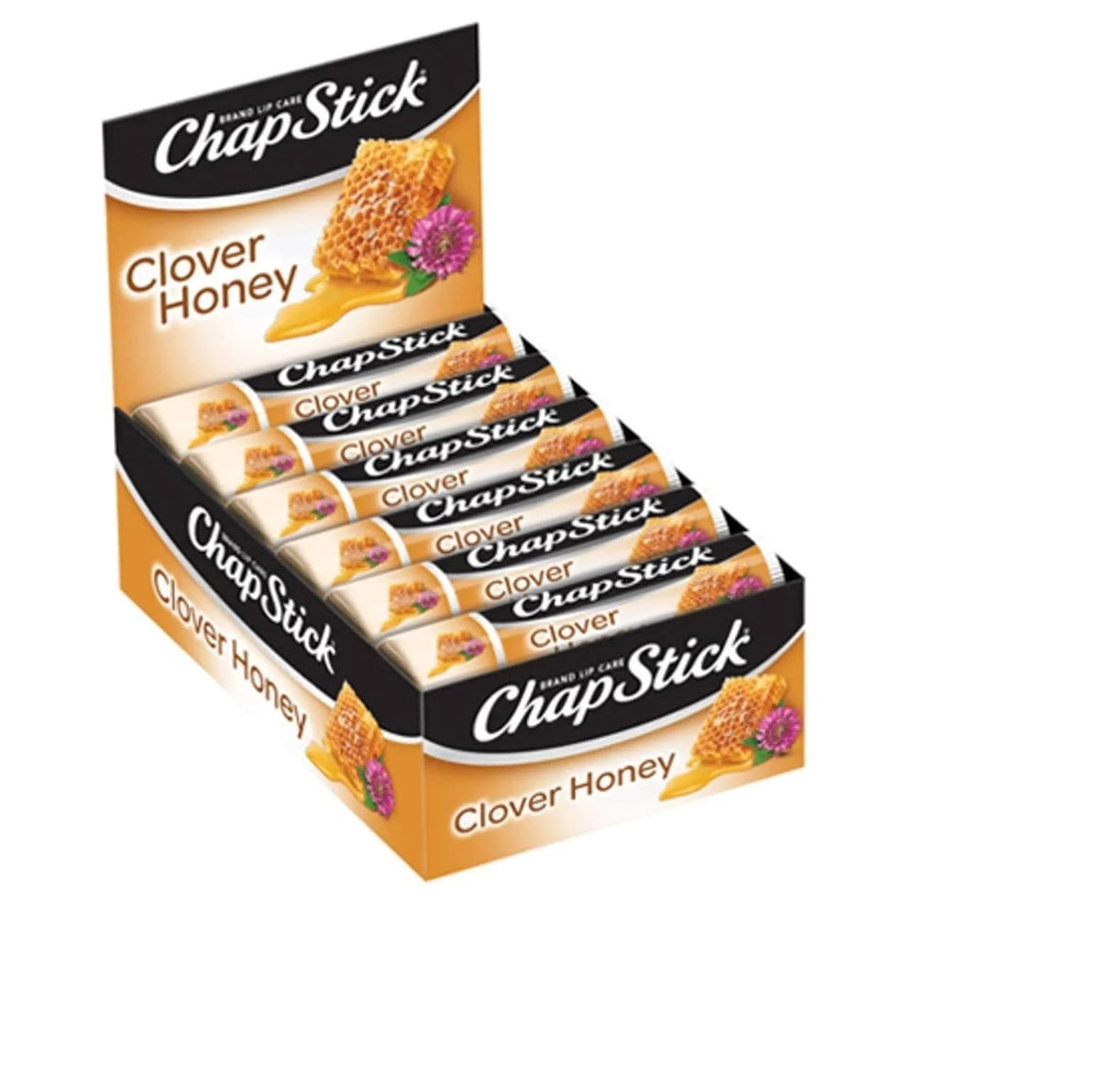 ChapStick Clover Honey front packaging showing 12 tubes and brand logo for easy sharing