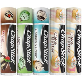 ChapStick front packaging showing five flavored tubes and bundle variety
