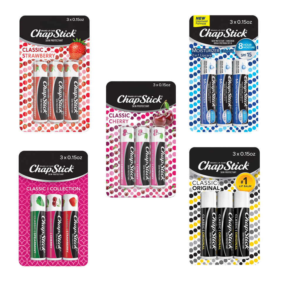 ChapStick front packaging showing variety pack and convenience