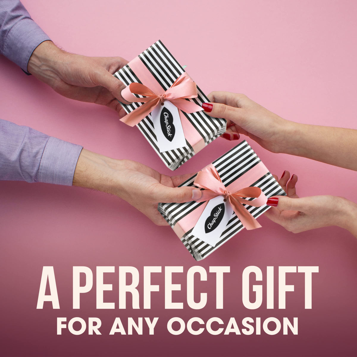 ChapStick gift box styled to show suitability as a practical present