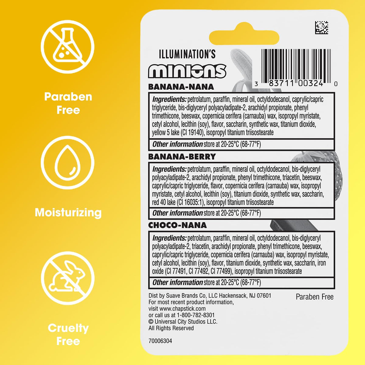Child outdoors applying ChapStick Minions lip balm demonstrating easy use and playful design