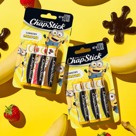 Open-cap detail of ChapStick Minions showing clean cap seal and easy twist-up
