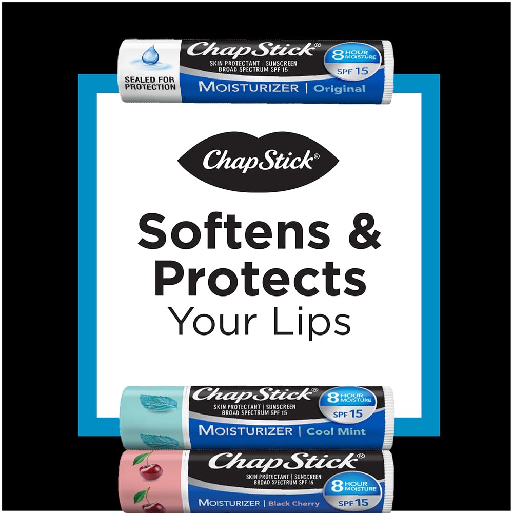ChapStick tube beside a coin showing size, travel-friendly benefit