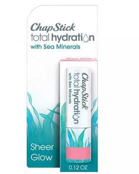 ChapStick front tube showing Sea Minerals branding and compact size for easy carrying