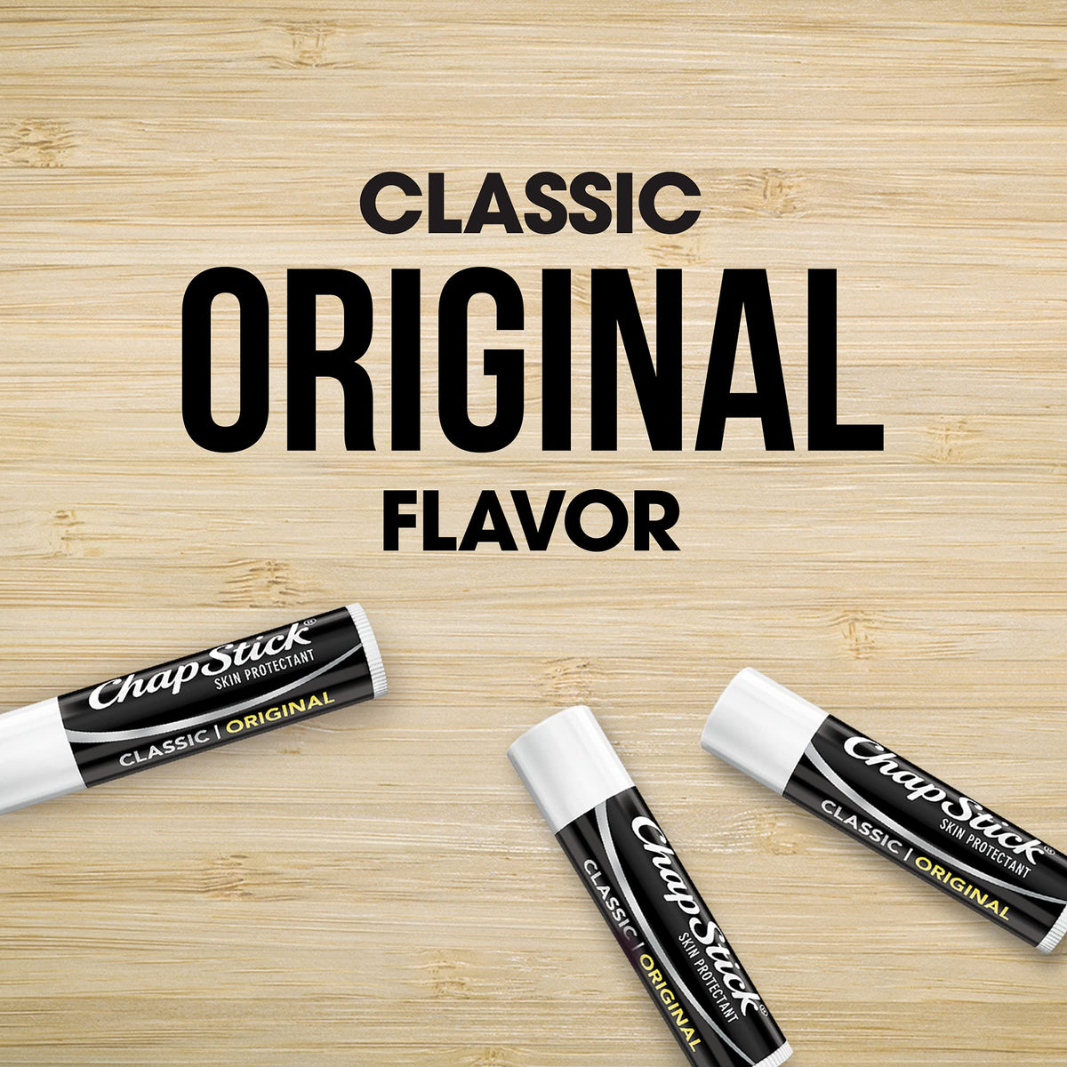 Close-up of ChapStick Classic Original texture displaying smooth sheen and quick hydration