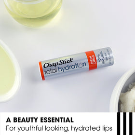 ChapStick Total Hydration swatched on lips demonstrating instant smoothing benefit
