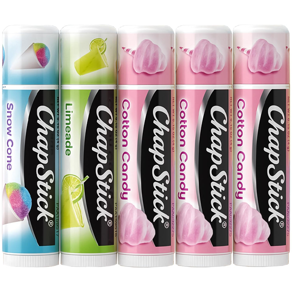 ChapStick Vacation Getaway front packaging showing five tubes, convenient travel set