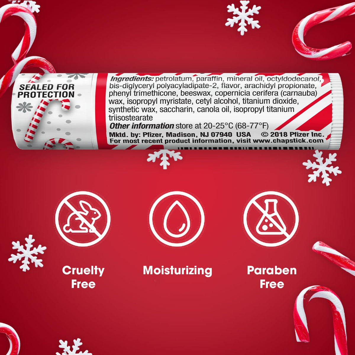ChapStick in winter lifestyle scene showing seasonal use and festive appeal
