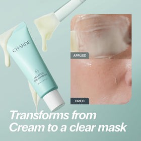 CHARDE peeling mask removed in one piece to reveal brighter-looking skin