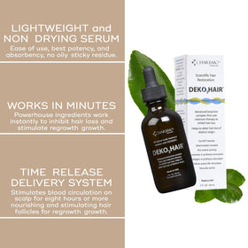 Charismo Dekohair ingredient label with vitamins and botanicals emphasized for confidence