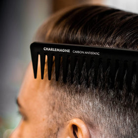 Charlemagne comb held in hand showing 19 cm scale and portability for travel convenience