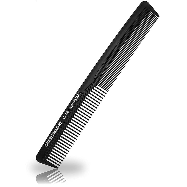 Charlemagne front view of 18 cm comb showing shape and compactness for precise styling