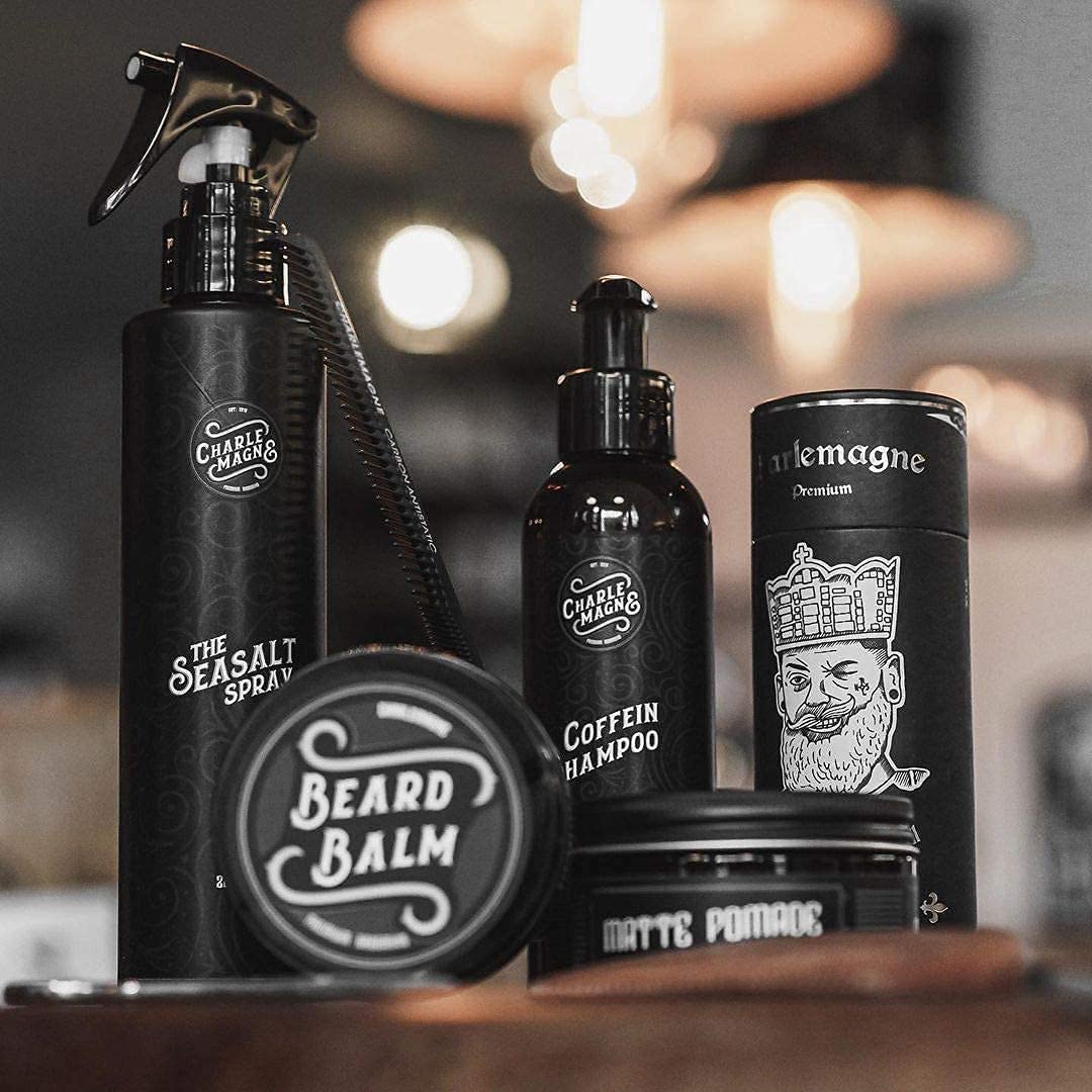 Charlemagne comb packaging with visible logo indicating premium barber-quality gift