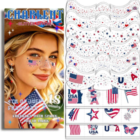 CHARLENT front packaging showing patriotic freckle tattoos and party-ready sparkle