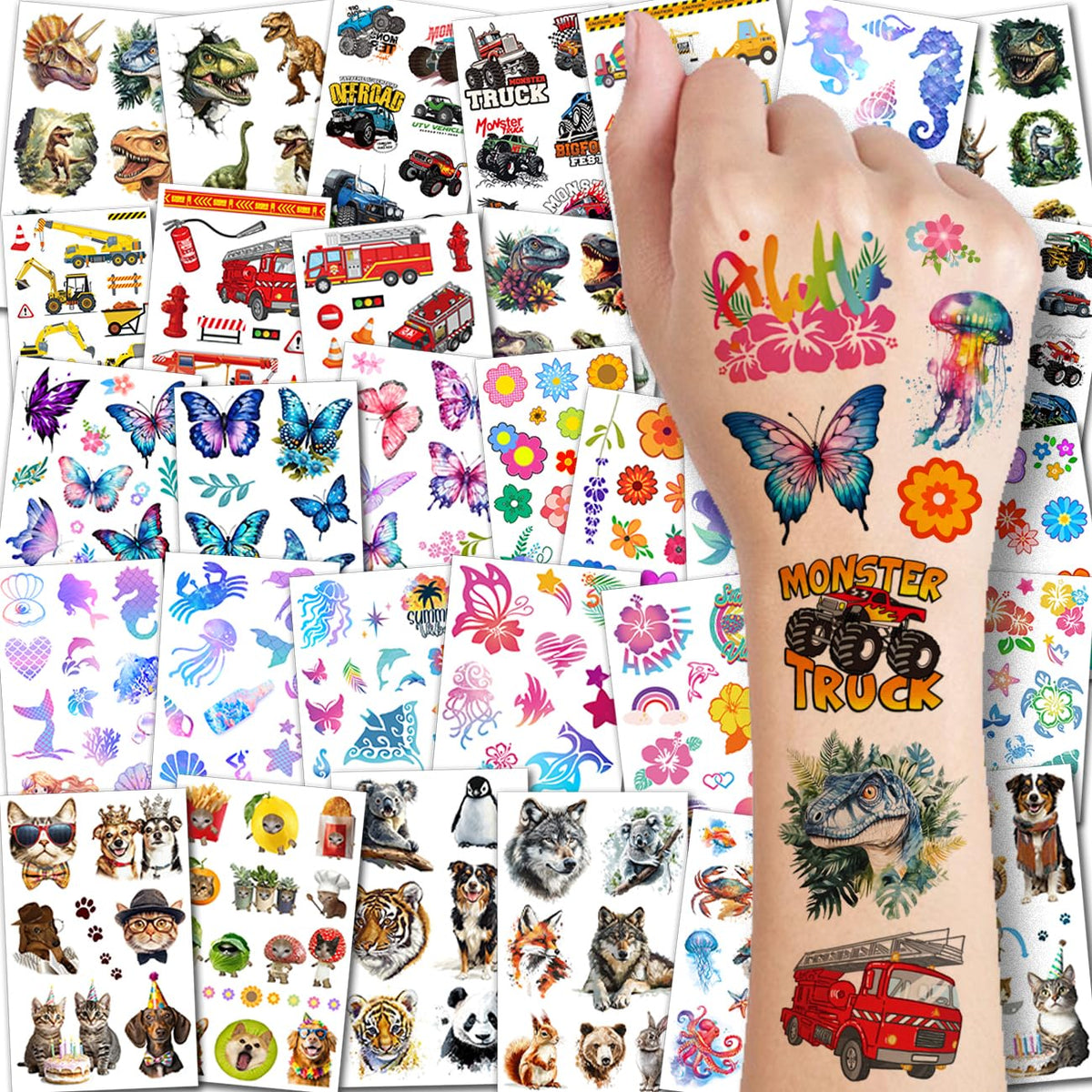 CHARLENT front packaging showing 36 sheets and colorful tattoo themes for parties