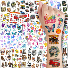 CHARLENT front packaging showing 36 sheets and colorful tattoo themes for parties