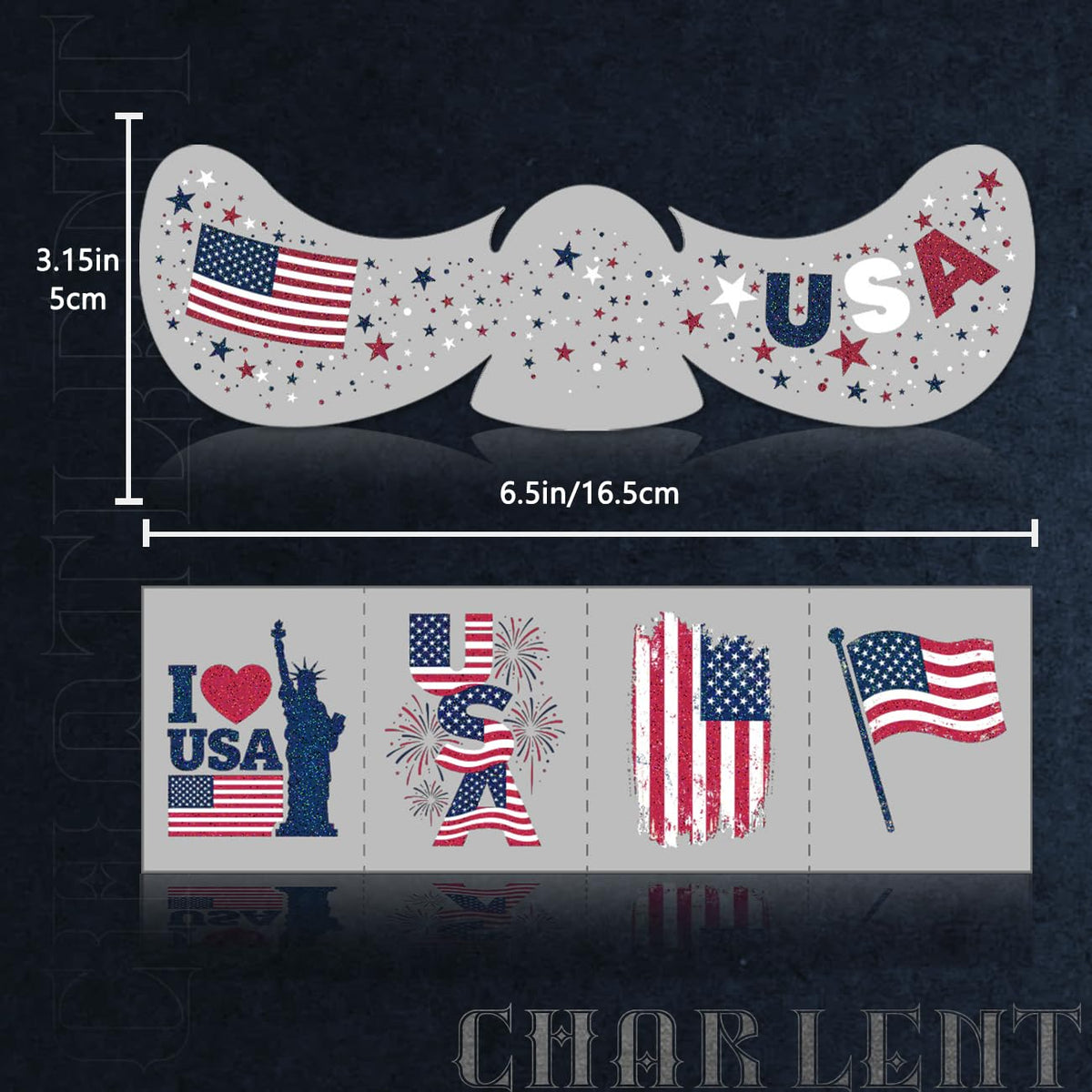 CHARLENT group wearing freckles at a party showcasing coordinated patriotic looks