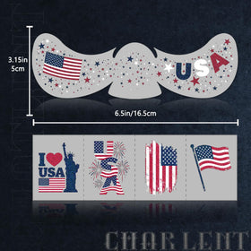 CHARLENT group wearing freckles at a party showcasing coordinated patriotic looks