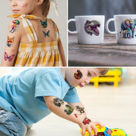 CHARLENT tattoo on child hand resisting water demonstrating waterproof benefit
