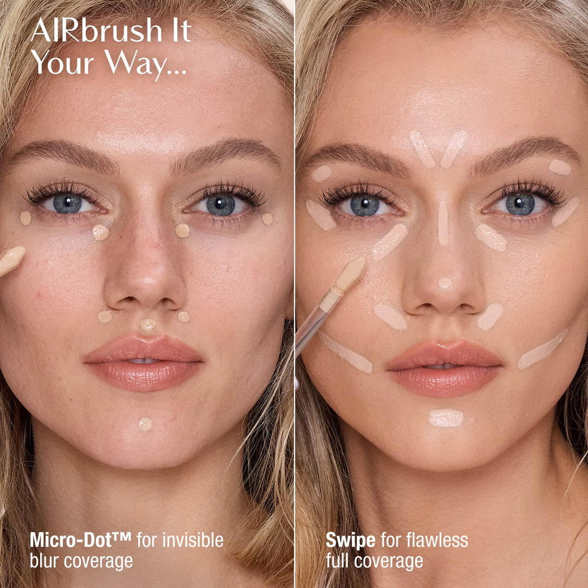 Charlotte Tilbury concealer texture swiped on skin showing smooth blendability benefit flawless finish