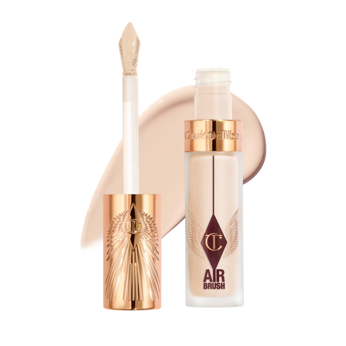 Charlotte Tilbury front packaging showing elegant concealer tube benefit instant recognition
