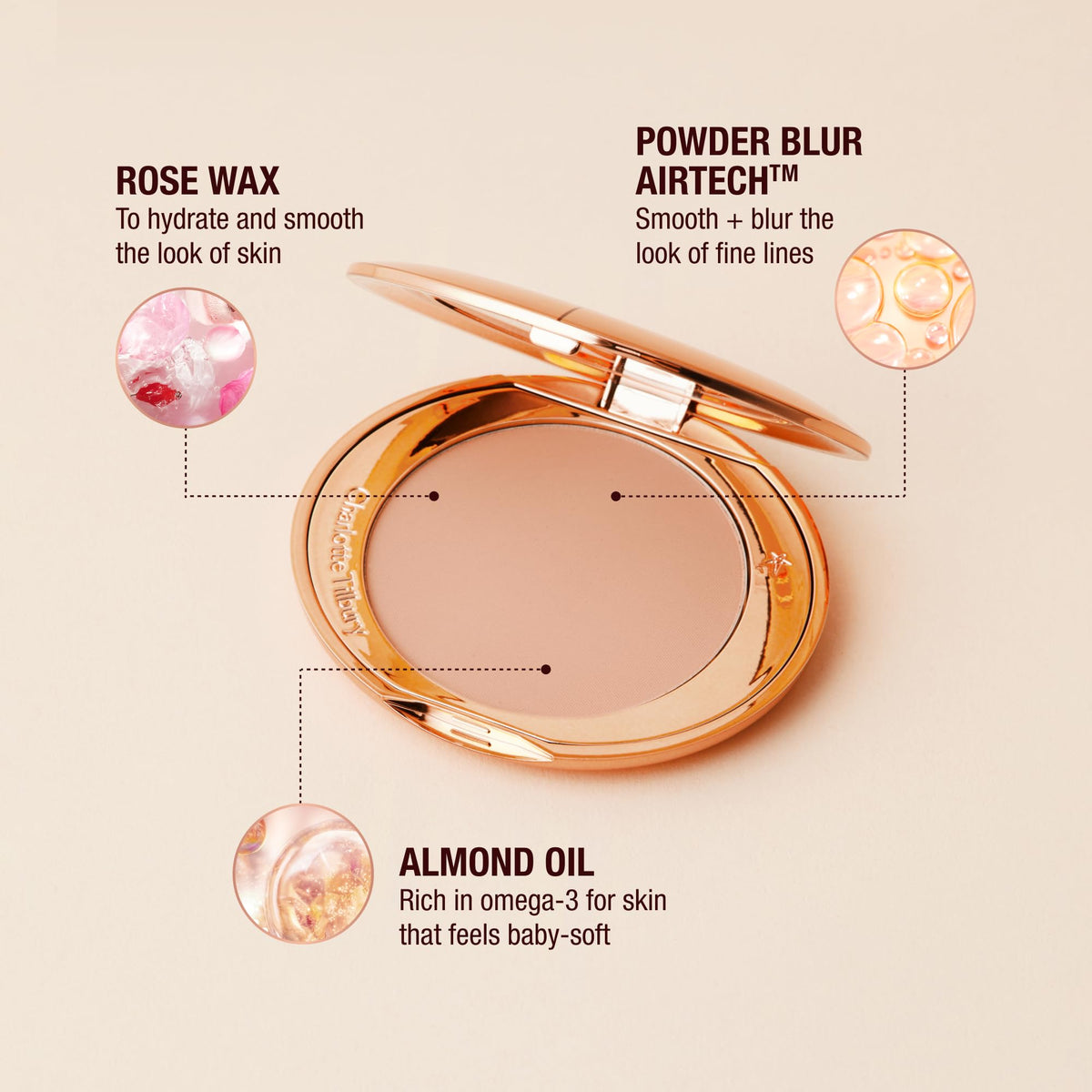 Charlotte Tilbury compact with refill showing sustainable refillable convenience