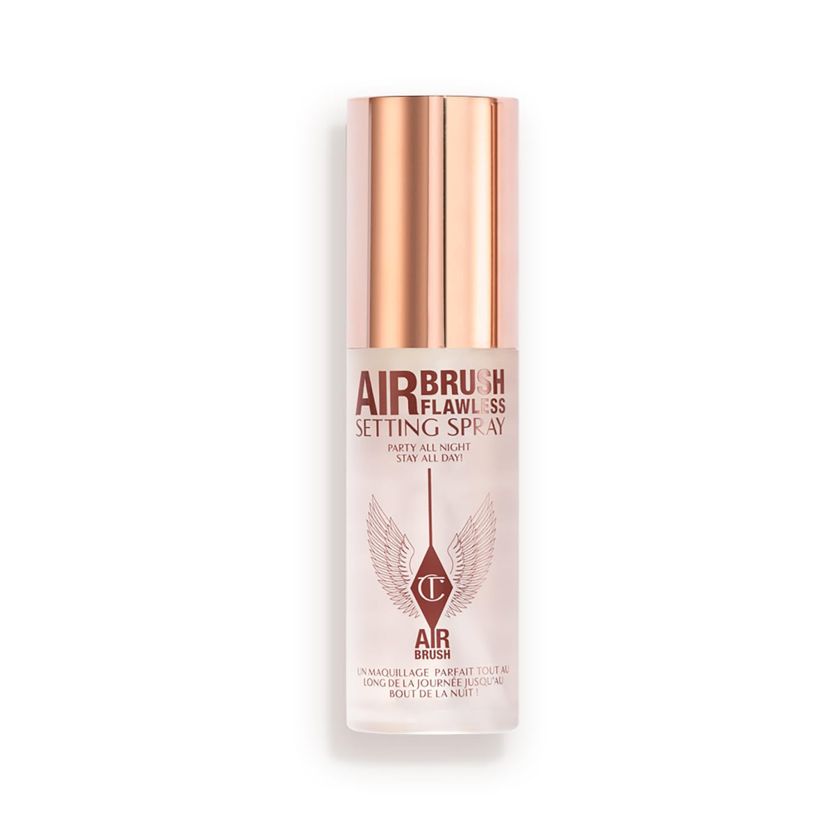 Charlotte Tilbury bottle front view showing elegant packaging and long-wear benefit