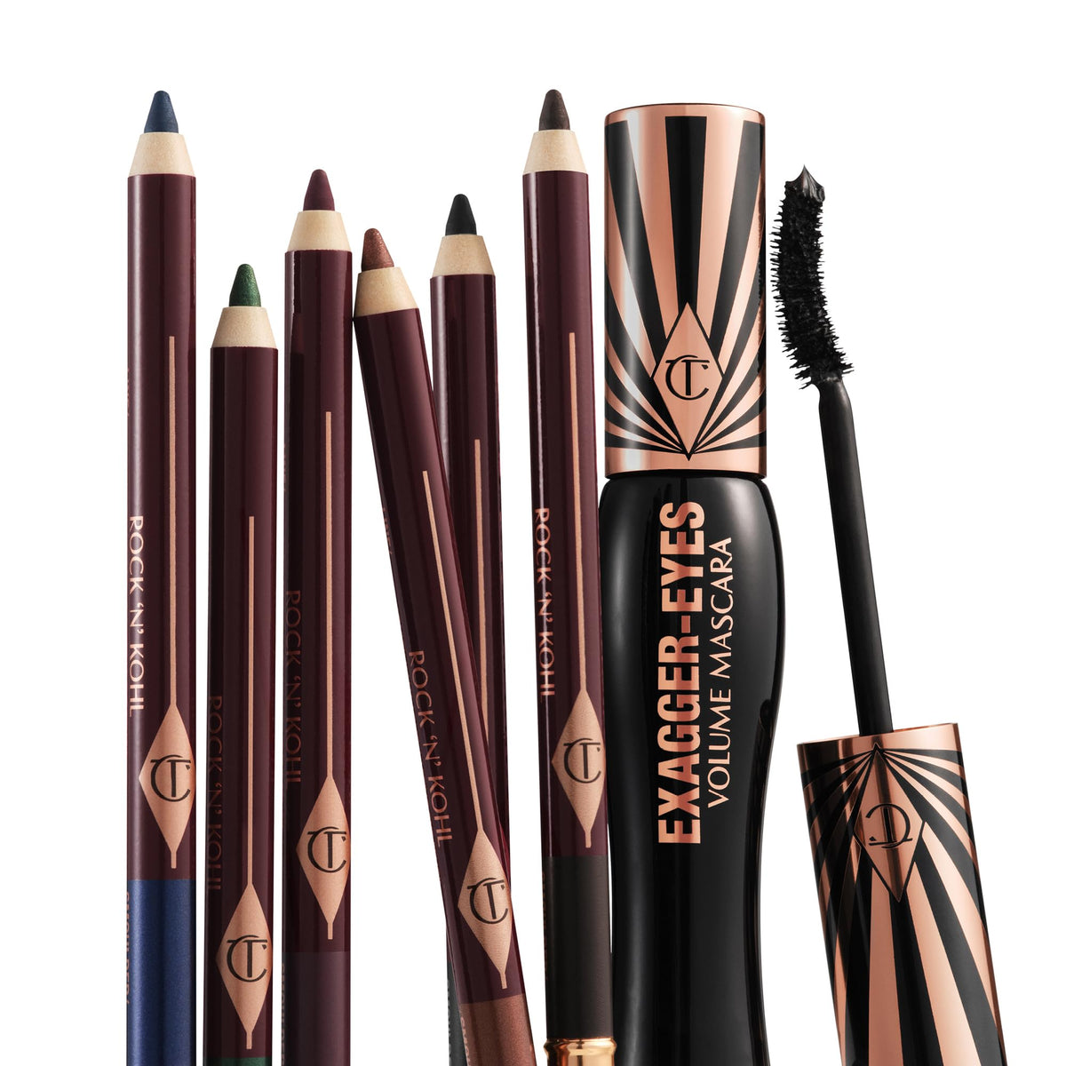 Charlotte Tilbury applied along lashline to lift eyes with natural brown definition