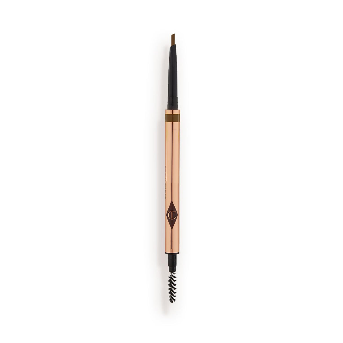 Charlotte Tilbury pencil front packaging showing product and shade Soft Brown benefit precise storage